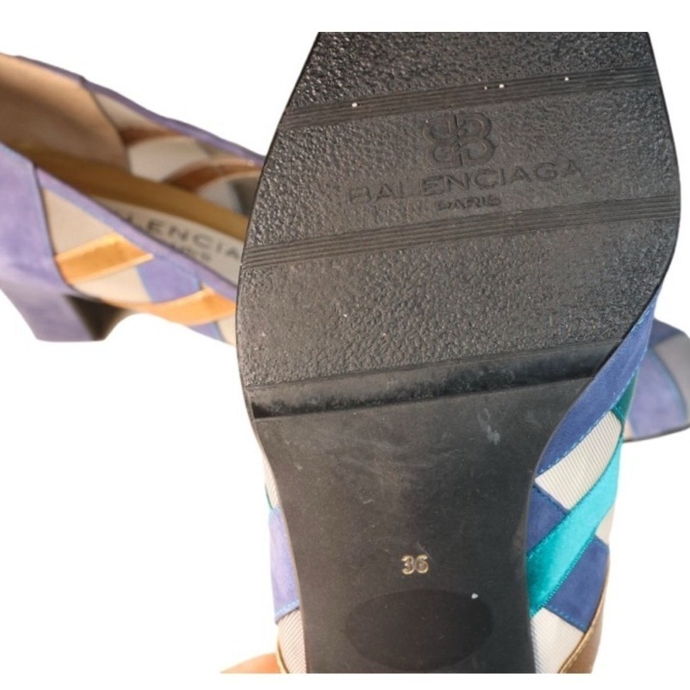 Balenciaga 36 (US 5.5) Vintage Suede And Mesh Pumps Heels Lavender - Picture 6 of 9
